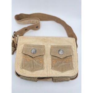 Duck Head Vintage Corduroy Crossbody Bag Cargo Pockets Tan Good Condition